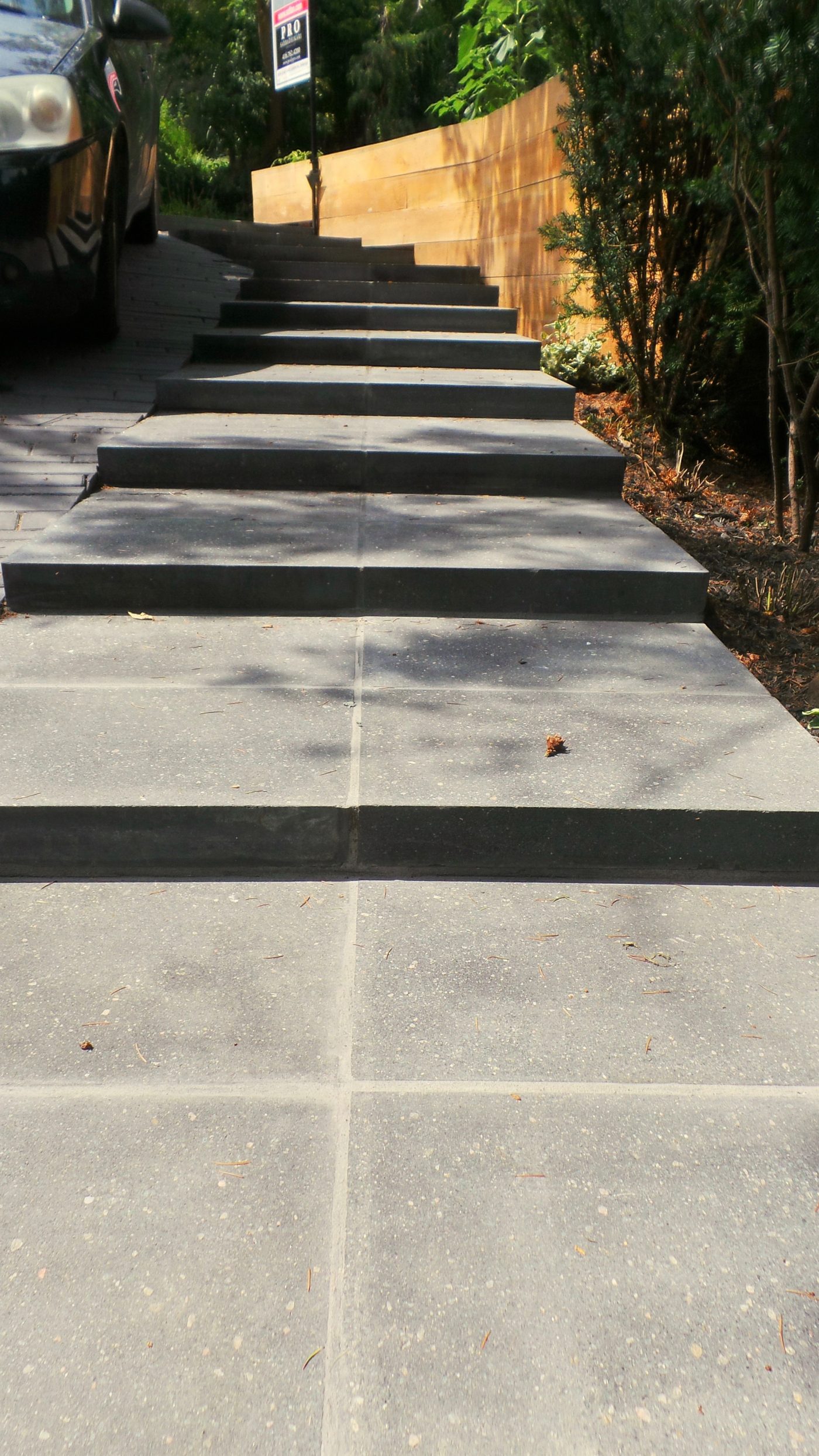 Granite Stone Stairs with slight incline over time