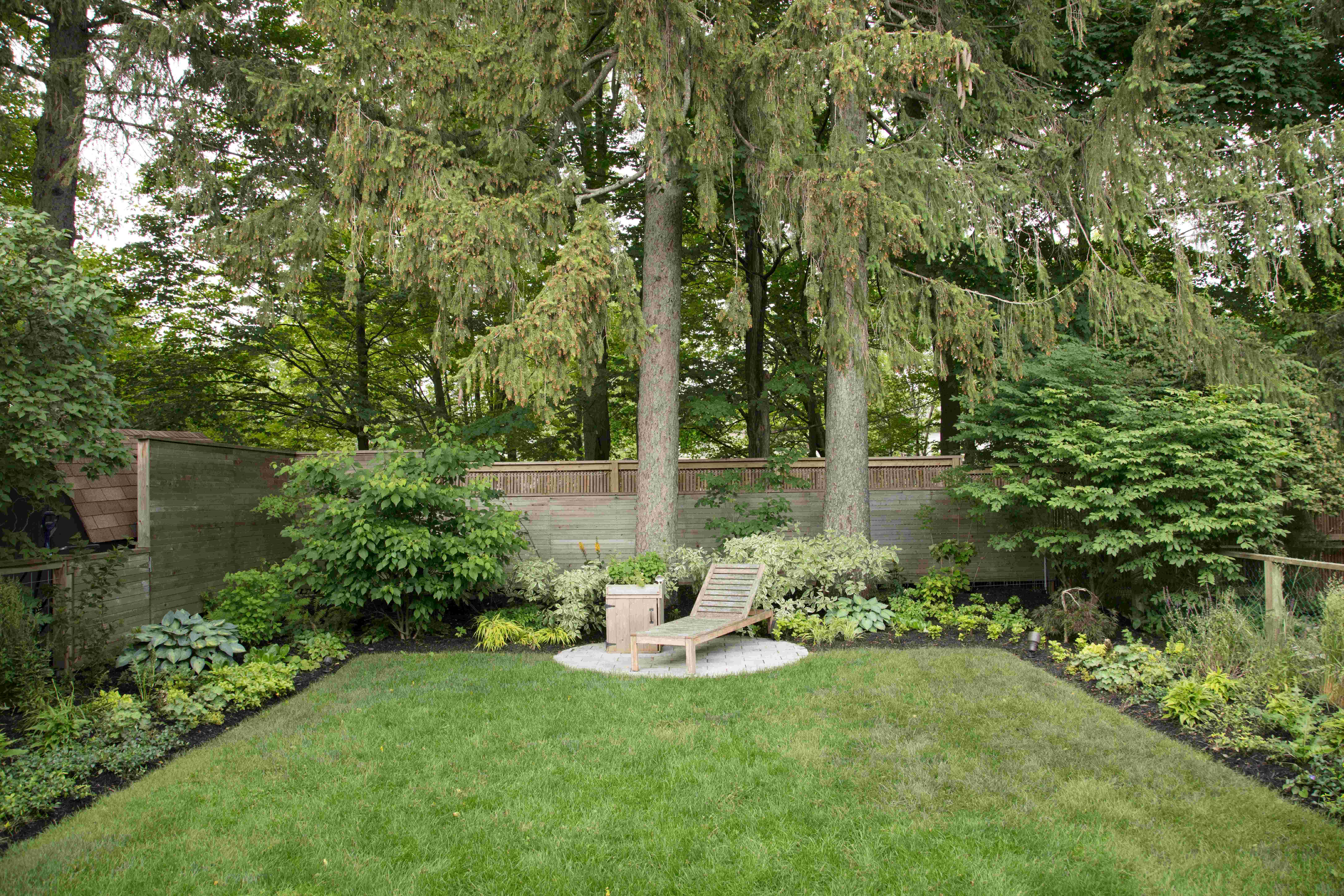 Backyard space with outdoor seating area