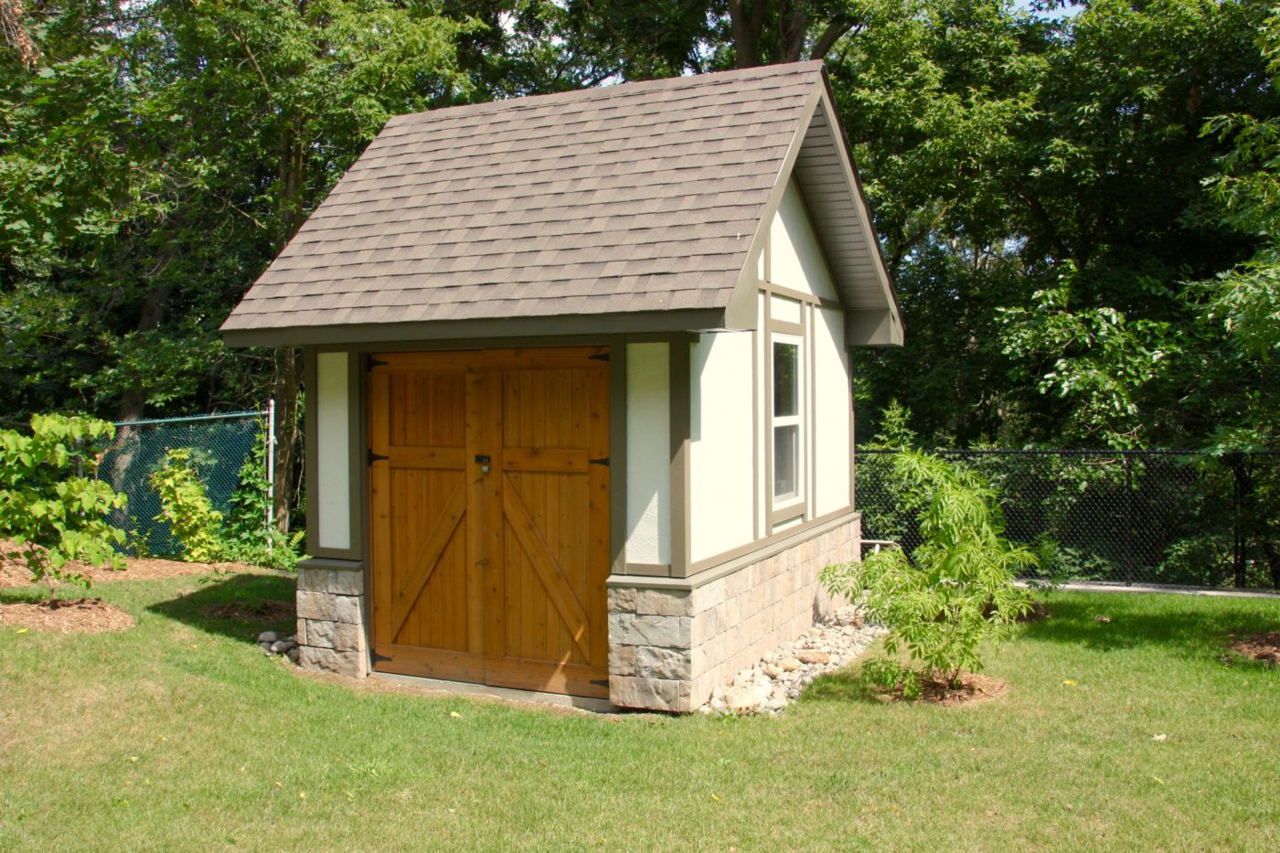 Custom built Tudor Shed on well managed Lawn Space